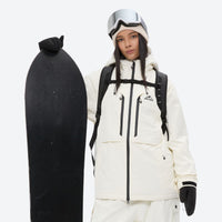 
                  
                    Women's 3-layer snowboard jacket and pants - white jacket, for powder and piste riding
                  
                
