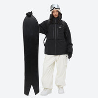 
                  
                    Women's breathable ski jacket and anorak set - black jacket with white pants, for skiing and snowboarding
                  
                