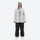 Women's breathable ski jacket and anorak set - light gray jacket with black pants, for resort and backcountry days