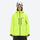 Women's 3-layer snowboard jacket and pants - neon green jacket, on-model front view, for skiing and snowboarding