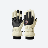 
                  
                    Snow gloves with buckle strap and insulation - snow gloves pair, cream pair view, for resort ski days
                  
                