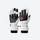 Comfort ski gloves with touchscreen fingertips - white black snow gloves, pair front and back view, for snow sports weekends