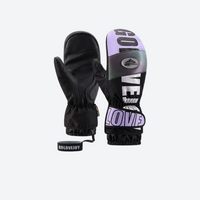 
                  
                    Warm snow mittens with touchscreen fingertips - purple letter print snow mittens, for resort ski days
                  
                