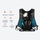 Compact waterproof backpack for snow sports - teal waterproof vest backpack, feature infographic, for travel and city walks