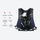 20L waterproof vest-style travel backpack - navy waterproof vest backpack, feature infographic, for snow sports weekends