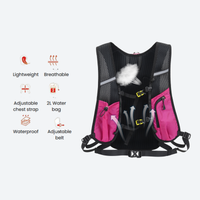
                  
                    Compact waterproof backpack for snow sports - magenta waterproof vest backpack, for skiing and snowboarding
                  
                