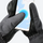 Waterproof winter mittens with touchscreen fingertips - black snow mittens, touchscreen phone view, for snow sports weekends