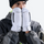 Blizzard X snow mittens for extreme winter sports - white snow mittens on men with goggles beanie, for resort ski days