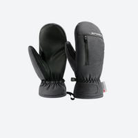 
                  
                    Blizzard X snow mittens for extreme winter sports - gray black snow mittens, pair front and back view, for resort ski days
                  
                
