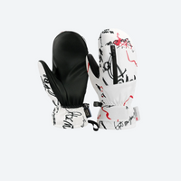 
                  
                    Waterproof winter mittens with touchscreen fingertips - white print snow mittens, for winter mountain trips
                  
                