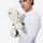 Blizzard Pro snow mittens with waterproof layer - cream snow mittens on model, men wear view, for winter mountain trips