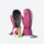 Snow mittens with touchscreen fingertips - snow mittens pair with wrist pad, pink pair view, for winter mountain trips