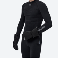 
                  
                    Blizzard Pro snow mittens with waterproof layer - black snow mittens on men, side wear view, for snow sports weekends
                  
                