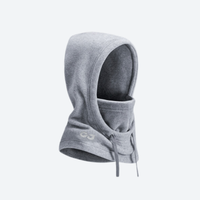 
                  
                    Brio fleece hood facemask and neckwarmer - gray fleece hood facemask, product view, for snow sports weekends
                  
                
