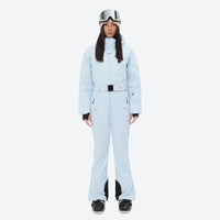 
                  
                    Women's one-piece snowboard suit with waist belt - ice blue one-piece snow suit, for resort and backcountry days
                  
                