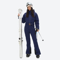 
                  
                    Women's waterproof 3L one-piece snow suit - navy one-piece snow suit, for cold-weather winter sports
                  
                