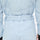 Women's one-piece snowboard suit with waist belt - ice blue, waist belt back close-up detail, for resort and backcountry days