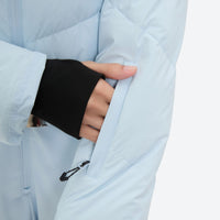 
                  
                    Women's breathable 3-layer jumpsuit ski suit - ice blue, cuff inner close-up with hand, for cold-weather winter sports
                  
                