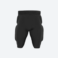 
                  
                    Padded protection shorts and knee guards - black impact protection shorts, for skate and ski park sessions
                  
                