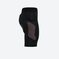 
                  
                    Padded protection shorts and knee guards - black gray impact protection knee pad, side view, for skiing and snowboarding
                  
                