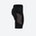 Padded protection shorts and knee guards - black gray impact protection knee pad, side view, for skiing and snowboarding