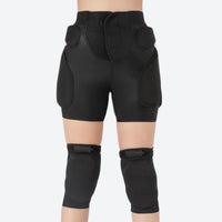 
                  
                    Silicon impact protection gear for snow sports - black silicon impact protection shorts on women with knee pads
                  
                