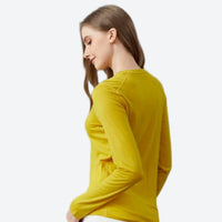 
                  
                    Women's soft merino wool baselayer for cold days - yellow women's merino wool base layer top, for travel and daily commute
                  
                