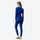 Merino wool compression base layer suit - blue merino compression base layer suit on women, for winter snow sports