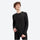 Warm merino wool baselayer suit for snow sports - black merino compression base layer suit on men, front standing view