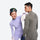 Merino wool compression base layer suit - lavender and gray merino compression suit couple, for layering under ski wear