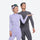 Breathable merino compression top and pants set - lavender and gray merino compression suit couple