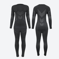 
                  
                    Breathable merino compression top and pants set - black merino compression base layer suit, for winter snow sports
                  
                