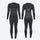 Breathable merino compression top and pants set - black merino compression base layer suit, for winter snow sports