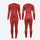 Breathable merino compression top and pants set - red merino compression base layer suit, for layering under ski wear