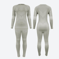 
                  
                    Breathable merino compression top and pants set - sage merino compression base layer suit, for cold-weather training
                  
                