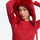 Breathable merino compression top and pants set - red merino compression base layer suit on women