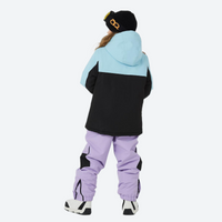 
                  
                    Kids waterproof 2L colorblock snow jacket and pants - blue black colorblock kids jacket with lavender pants
                  
                