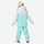 Kids breathable 2-layer ski suit with gaiters - mint white colorblock kids jacket with mint pants, on-model back view