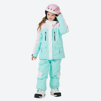 
                  
                    Kids colorblock snowboard jacket and pants set - mint white colorblock kids jacket with mint pants
                  
                