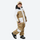 Kids colorblock snowboard jacket and pants set - tan white colorblock kids jacket with tan pants