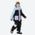 Kids colorblock snowboard jacket and pants set - blue black lavender colorblock kids jacket with black pants