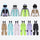 Kids breathable 2-layer ski suit with gaiters - multi color kids jackets and pants, for cold-weather winter sports