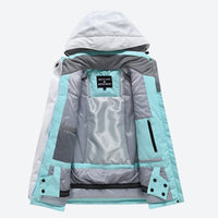
                  
                    Kids colorblock snowboard jacket and pants set - mint kids jacket, for kids skiing and snowboarding
                  
                