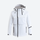 Kids breathable 2-layer ski suit with cargo pockets - white kids jacket, jacket front product view, for family resort trips