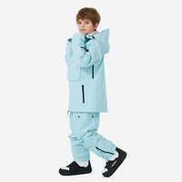 
                  
                    Kids snowboard jacket and pants with snow gaiters - ice blue kids jacket with ice blue pants
                  
                