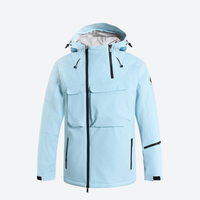 
                  
                    Kids breathable 2-layer ski suit with cargo pockets - ice blue kids jacket, for kids skiing and snowboarding
                  
                