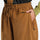 Unisex snowboard jacket and pants set - coffee brown, waist pocket close-up with hand, for cold-weather winter sports