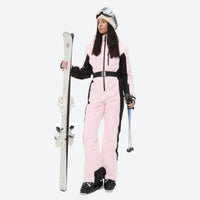 
                  
                    Women's waterproof one-piece snow suit - pink black one-piece snow suit, for cold-weather winter sports
                  
                