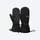 Water-repellent kevlar mittens for snow sports - black kevlar snow mittens, pair back view, for snow sports weekends