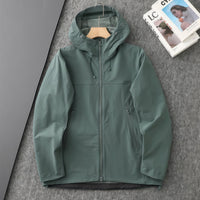 
                  
                    Men's breathable water-repellent softshell shell - green softshell jacket, for spring and autumn layers
                  
                